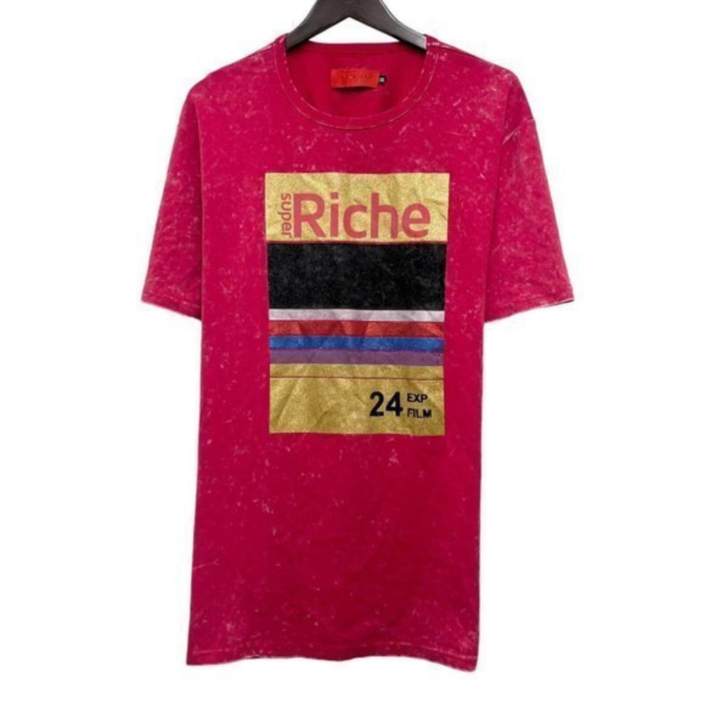 Vie + Riche Paris Men's T-Shirt Stonewashed Crystals Super 24 EXP Film Kodak 3XL